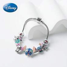 Disney 1件官方授权DIY史迪奇卡通手链，金属材质，防水，色彩鲜艳，新款时尚饰品，节日礼物，送给朋友的生日礼物 - 彩色 - 查看 2