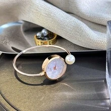 1 件女士精致手链手表，配有 1 颗大珍珠、钻石切割玻璃水晶表盘、简约石英表 - 彩色 - 查看 3