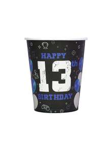 10 Stücke 13. Geburtstag Dekorationen für Jungen Blau Schwarz 13. Geburtstag Party Teller Becher offizielles Teenager 13 Geschirr für Teenager Jungen Glücklicher 13 Jahre alter Party Zubehör