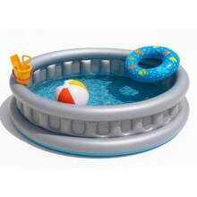 Piscina inflable para niños - Diseño de nave espacial - Vinilo resistente - Piscina para niños con pegatinas de reparación - Piscina de juego acuático - Diversión acuática 152*43cm