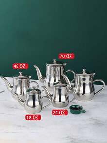 1pc Stainless Steel Oil Bottle, Leak-Proof Cooking Oil Dispenser, Kitchen Supplies Ounce Bottle - Multicolor - View 1