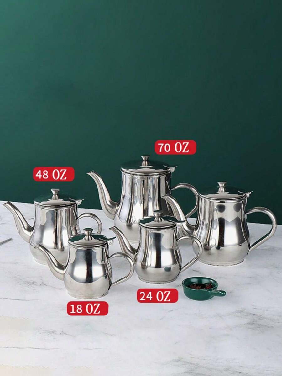 1pc Stainless Steel Oil Bottle, Leak-Proof Cooking Oil Dispenser, Kitchen Supplies Ounce Bottle - Multicolor - View 1