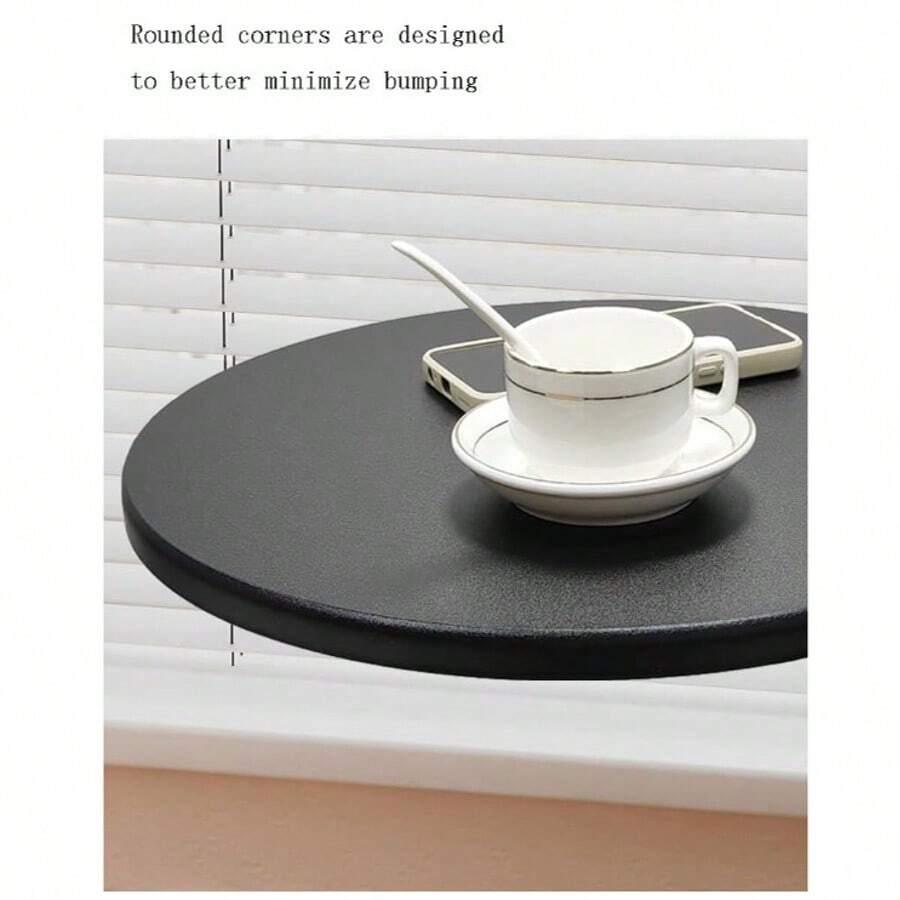 Space Saving C-Shape End Table Black, Retro Modern Corner Table For Small Spaces - Compact Living Room & Bedroom Accent UK - Black - View 1