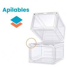 Caja Para Zapatos De Acrílico Tapa Vertical Magnética Para Tenis Calzado Apilable - transparente - Ver 7