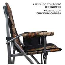 SILLA DE CAMPING PLEGABLE aluminio resistente peso 100kg asiento tejido transpirable outdoor picnic - Marrón - Ver 2