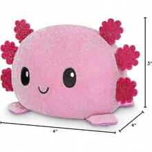 - Reversible Axolotl Plushie - Black + Pumpkin - Cute Sensory Fidget Stuffed Animals That Show Your Mood -! - 粉紅色+紫色閃光美西蠑螈 - 查看 5