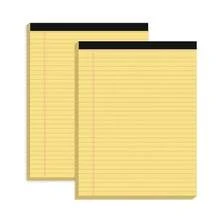 2PCS Legal Pads, 21.5 X 28cm 50 Sheets Wide Ruled Lined Perforated Notepads Writing Pads Yellow Paper Pads For Student Study Work Office - 21.5*28CM - View 1