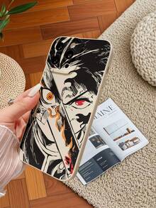 1 pieza Funda de teléfono con protección de lente mate y patrón de heterocromía de anime premium, compatible con series de Apple/OPPO/Vivo/Redmi