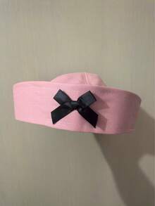 1pc Bow Sweet Cute Folding Brim Hat, Versatile Korean Style Beret Hat, Summer - Multicolor - View 6