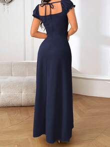 WOWDARK Women Autumn Split Short Sleeve Dress