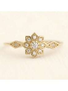 1枚优雅复古花朵造型戒指，女士款，周年纪念日、情人节礼物、日常佩戴饰品、母亲节礼物的完美之选（不含包装盒） - 戒指 - 查看 4