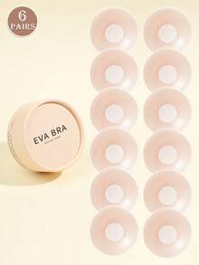 TSLBNRIO 12/16/22片装女士夏季硅胶乳贴礼盒，防滑，乳贴，隐形胸垫，胸贴，无肩带文胸，粘性文胸，无缝，适用于婚礼、工作装、连衣裙、泳装、比基尼、露背装、晚礼服，可水洗重复使用 - 杏色 - 查看 11