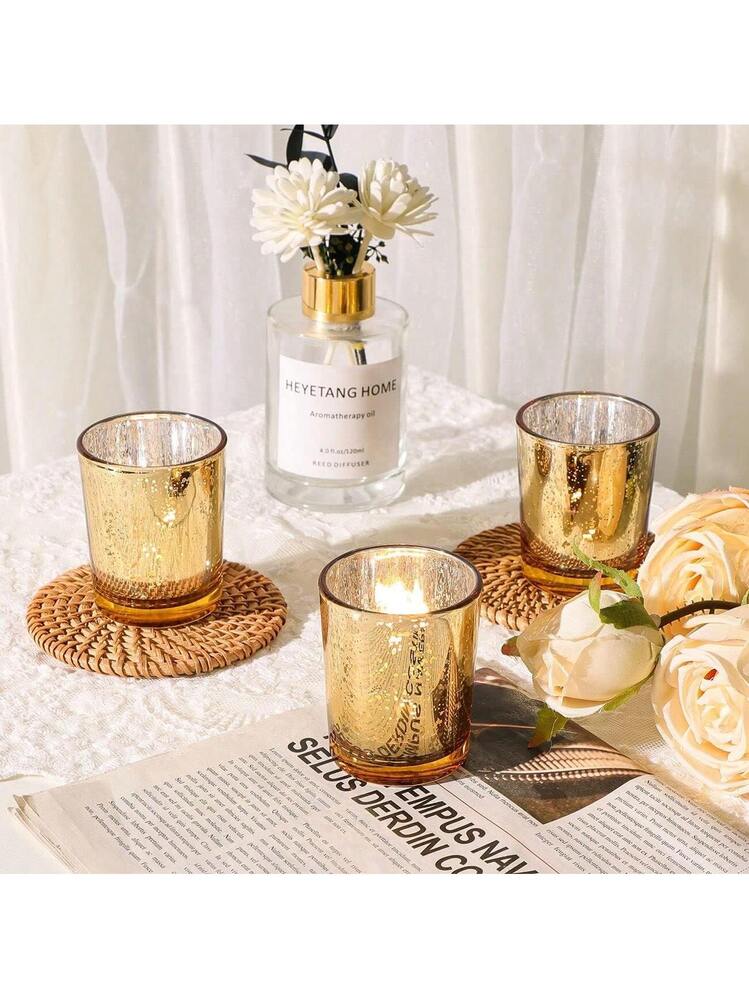 NITIME 36 Portacandele Votivi In Vetro Blu, Con Motivo A Rombi, Per Lumini, Matrimoni, Centrotavola, Decorazioni Casa E Feste - 3
