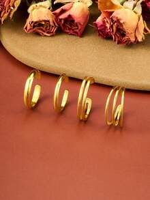 4pcs Adjustable Toe Rings, Women's Open Toe Rings, Knotted Toe Rings, Summer Beach Foot Jewelry, Inlaid Zirconia, Silver/Gold/Rose Gold - Multicolor - View 7