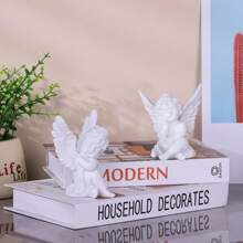 1 Creative Resin Little Angel White Angel Statue, Garden Sleeping Little Angel Statue For Indoor And Outdoor Home Decoration, Cute And Lovely Corner Sculpture Commemorative Statue (White) Christmas Decorations Room Decor Christmas