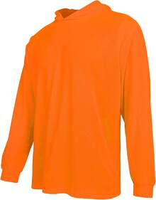 Hi Vis Safety Hoodie, High Visibility Shirts For Men, Long Sleeve, Construction Work Shirts With Sun Protective Hood - 安全黃 - 查看 8