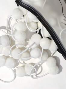 20 个 1.4 英寸小号纯色双层毛球 带弹力绳 手工制作发带 适合儿童女孩发饰