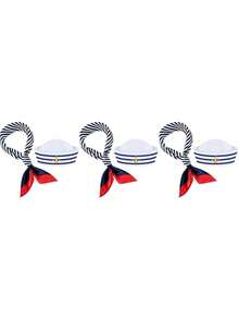 1 Set sortierte Polyester Matrosenmütze, Yachtkapitänsmütze, Partyhut, Kostümzubehör, nautische Accessoires, Hüte für Herren/Damen, Herrenzubehör, Piratenkappe, Sonnenhut, Strandhut, Damenstrandhut, Damensonnenhut, Sommer, Erwachsenenparty, Kreuzfahrtparty, nautisches Thema, Bar, Nachtclub, Karneval, Junggesellenabschied, Feier, Strand