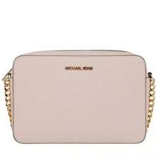 Michael Kors Jet Set Large East West Powder Blush Leather Crossbody Bag Handbag - 粉色 - 查看 1