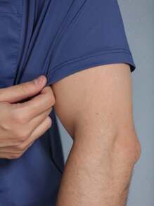 Summer Men's Ice Silk Pocket Polo Shirt Solid Color Elastic Fashion Casual