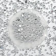 2368颗3-10毫米混合珍珠树脂水钻平底珍珠，DIY珠宝配件，适用于手机壳、镜子、杯子、工艺品、鞋子等。 - 銀色 - 查看 7