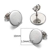 10 piezas de pendientes con forma de flor y corazón redondo de acero inoxidable con respaldos, adecuados para hacer joyas y accesorios de pendientes DIY - pendientes - Ver 25