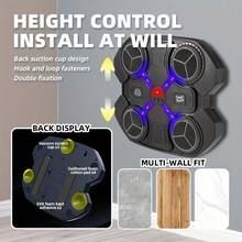 1 Set Music Boxing Target, Home Training Equipment, Adjustable Speed, Indoor Workout, Suction Cup Attached To Wall, No Battery Electronic Boxing Pad, Gloves For Interactive Game, Plug And Play