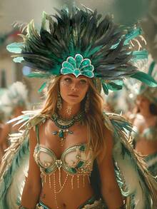 Women's Feather Headpiece Carnival Feather Headdress Showgirl Headpiece Plume Glitter Headdress Halloween - Nhiều màu - Xem 1