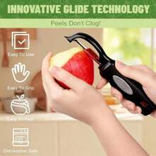 Swivel Vegetable Peeler, Potato Peeler With Blemish Remover, Veggie Peeler With Sharp Stainless Steel Blades, Fruit Peeler With Comfortable Handle For Kitchen - 黑色 - 查看 6
