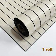 1 Roll Thick 3D Wood Grain Shapes & Stripes Vinyl Wallpaper, Self-Adhesive Peel And Stick, Suitable For DIY Wall, TV Background, Ceiling, Kitchen, Living Room, Bedroom, Wall Furniture Renovation And Home Decor, 118in X 15.7in