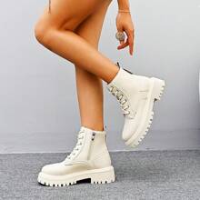 Women's Autumn/Winter Fleece Lined Short Boots, Non-Slip Mother Shoes Thick Sole Flat Short Tube Warm Black Snow Boots