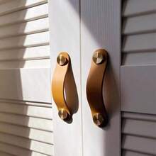 1 件黄铜家具拉手，光滑 12 种颜色皮革拉手，适用于橱柜、梳妆台、抽屉和其他家具 - PU多色 - 查看 8