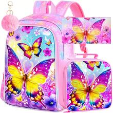 3pcs/Set Girls Backpack, Butterfly Backpack Set With Lunch Box, Cute Elementary School Backpack Suitable For Preschool Children - Backpack - View 10