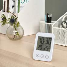 IKEA Nordic Minimalist Silent Table Clock Silent Sweep Second Movement Without Ticking Desktop Decoration Clock Classic White Suitable For Bedroom And Study White