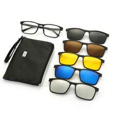 TR90 New Model Myopia Polarized Sunglasses Clip-On Set For Men And Women, Flip-Up Driving Glasses, Night Vision