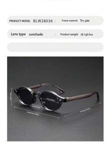 1pc Men's Round Frame Lightweight Decorative Glasses, Suitable For Casual And Formal Wear, Design, Unique Item, Must-Have For Accessory Collectors, High-Quality Lenses, Designer Edition - Multicolor - View 9
