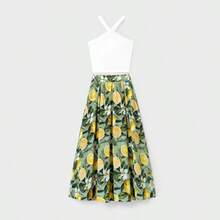 PatPat Matching Family Outfits – Lemon Print Hawaiian Shirts & Summer Dresses – Tropical Vacation Clothes For Men, Women & Kids - 綠色 - 查看 3