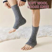 1双装 - 羊毛及膝袜冬季保暖长腿套男士保暖加厚双针保护膝盖防寒防冻适合体重176-484磅的男士 - 彩色 - 查看 5