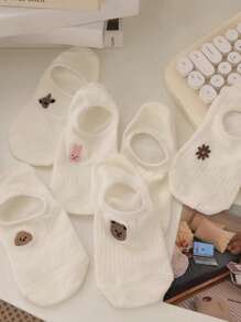 5/10 Pairs White Women's Boat Socks, Thin Summer Low-Cut Invisible Socks That Don't Show