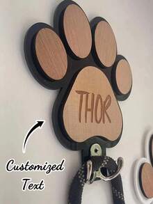 Gancho personalizado para correa de perro con texto personalizado, gancho de pared de madera con nombre personalizado para correa de perro, gancho de dibujos animados con palabra personalizable, ornamental, elegante para gato, lindo, colorido, único, artículos para el hogar personalizados, regalos ideales para él, regalos ideales para ella, familia, amigos, amantes de las mascotas, para aniversarios, con grabado, elegante, moda, vintage, lindo, contratado, único, personalizado, personalizado para mascotas para aniversarios, suministros de regalo de Navidad - Multicolor - Ver 7