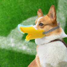 1pc Soft Duck Bill Shaped Muzzle, Pet Anti-Bite Mouth Cover, Adjustable Strap, Best Choice For Preventing Barking, Biting And Chewing For Small To Medium Dogs - Multicolor - View 3