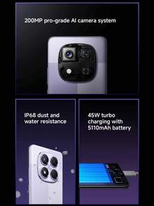 Xiaomi Redmi Note 14 Pro MediaTek Dimensity 7300-Ultra Processor, IP68 Dust And Water Resistance, 5500mAh High-Capacity Battery For Long Endurance, 50MP Sony Large-Aperture Camera, And 1.5K Eye-Care Display,Only Supports English And Chinese Language, - Mirror Porcelain White - View 2