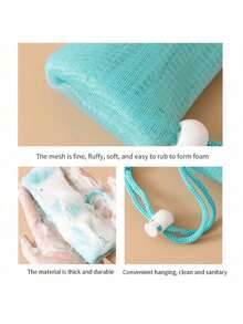 1 pezzo Sacchetto in rete esfoliante per sapone, borsetta per schiuma detergente per il viso con cordoncino, mantiene il sapone fresco e pulito, per il bagno, per i viaggi, per il campeggio, per il dormitorio universitario, minimalista, per studenti, per uomo e donna, accessori da viaggio, articoli per il ritorno a scuola, essenziali per il dormitorio, decorazione per il bagno, decorazione autunnale
