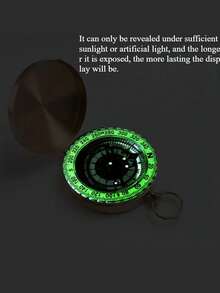 1个高品质铜质指南针，怀表式设计，金色，精致户外露营用品，带夜光功能 - 彩色 - 查看 7