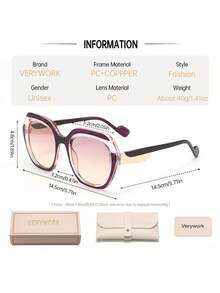 Verywork 1/2 Pairs Women's Plastic Geometric Small Frame Classic Elegant Modern Minimalist Fashion Glasses, Suitable For Street Style, Tropical Beach Vacation, Dates, And Ideal Accessory For All Face Shapes, Also Great For Summer Beach, Outdoor Activities, Travel, College/Campus Style, And Back-To-School Season