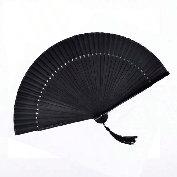 Leque Manual Dobrável Chinês Preto Vermelho, Leque Kung Fu para Comemorações, Casamentos, Apresentações, Decoração, Presentes de Feriado, Casa, Escritório - Multicolorido - Visão 13