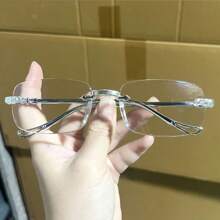 1 Stück/2 Stück/3 Stück Damen randlose leichte Mode Brillen mit klaren Gläsern für einen Vintage Look, klare Brillen Accessoires für Frauen