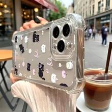 Add A Calm And Nature-Inspired Touch To Your Phone With This Transparent TPU Case Featuring Mysterious Black Cat Illustrations. Made From Durable, Scratch-Resistant Material With Soft Edges For Easy Grip. Reinforced Corners Help Protect Your Device From Daily Drops And Bumps. Compatible With X, 11, 12, 13, 14, 15, 16 Series And Most  Models - 無色 - 查看 6