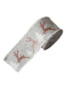 1 pieza Cinta navideña nueva, cinta de tejido, cinta de cáñamo, cinta decorativa navideña a cuadros con borde blanco