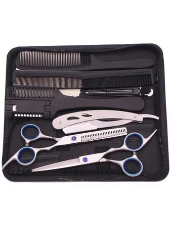 1/8/9 st hårklippningssax gallringssax kit professionell frisör frisörtexturering salong rakhyvel kantsax rostfritt stål hårsax professionell klippsax gallringsfrisör rakhyvlar kam set salong barberare och hem japan stål